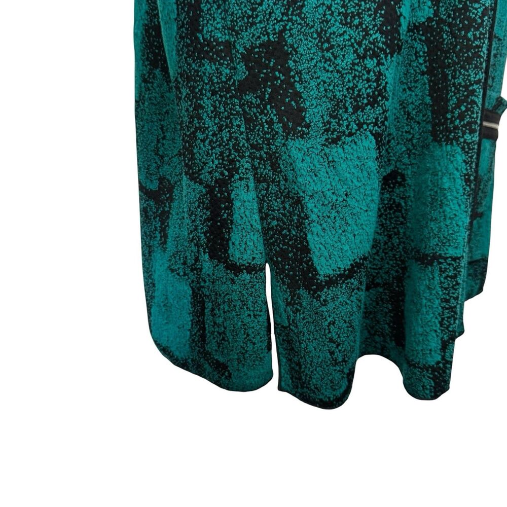 Ali Miles Textured Knit Tunic Top Removable Cowl Neck Scarf Green Black Size XL - Picture 9 of 16